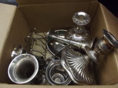 Box of plated ware