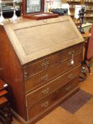 Early 19th century country oak writing bureau