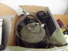 Galvanised watering can and others