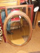 Three wall mirrors to include an Edwardian example