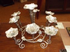 Silver plated 9 branch epergne