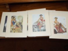 Set of ten framed glamour prints