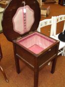 Oak free standing sewing box
