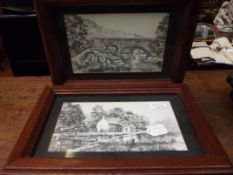 Pair of framed pencil drawings, Henry Sutton