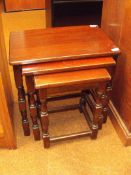 Nest of three table in oak