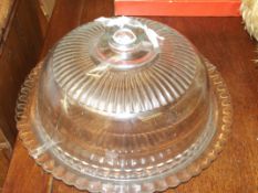 Glass covered tureen