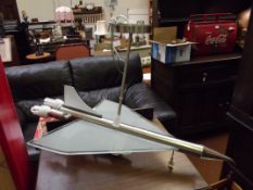 Glass and chrome light fitting in the form of a co