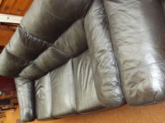 Black leather two seater and three seater suite by