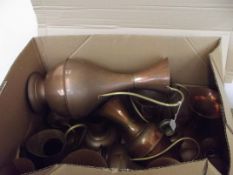 Large box of copper items