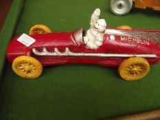 Cast iron Michelin racing car
