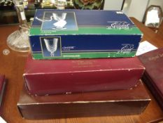 Three boxes crystal stemware