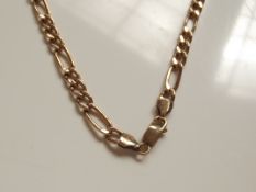 9 ct gold gents figaro chain, 12 grams