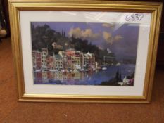 Large framed continental print