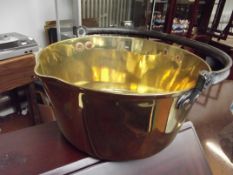 Victorian polished brass jam pan