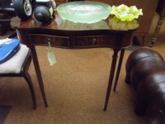 Mahogany hall table on fluted legs