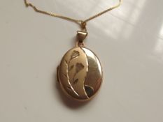 9 ct gold locket and chain