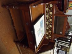 Late Victorian tile back wash stand