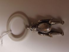 Silver bear teething ring