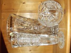 Three crystal vase