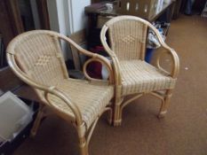 2 wicker conservatory chairs