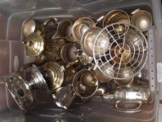 Box of plated ware