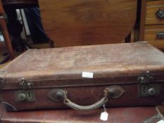 Vintage leather suitcase