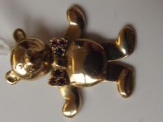 14 carat gold teddy bear pendant, 4.8 grams