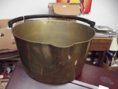 Victorian brass jam pan