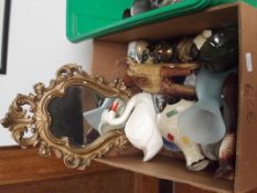 Mixed box of ceramics to include a mirror