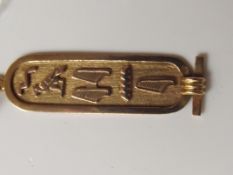 14 carat gold cartouche pendant, 2.8 grams