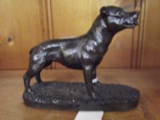 Bronzed resin figure of a Staffordshire Bull Terie