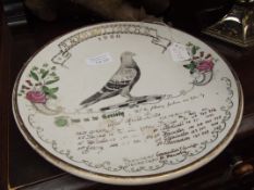 1908 Ramsbottom pigeon presentation plate