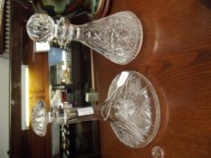 Two cut crystal decanters