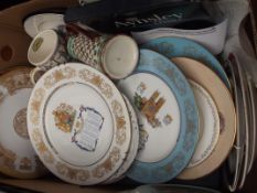 Box of wall plates to include a Victorian jug