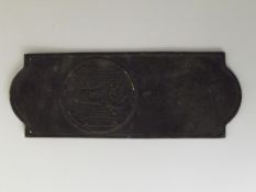 German Nazi brass door finger plate, 25cm x 9cm