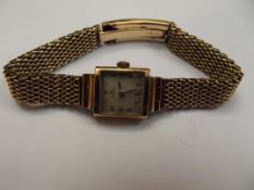 Omega ladies wristwatch with 9ct yellow gold case
