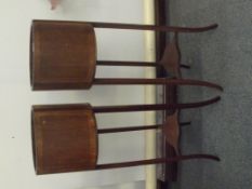 Pair of Edwardian mahogany two tier plant stands,