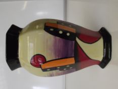 Lorna Bailey vase, hexagonal form in the Manhattan