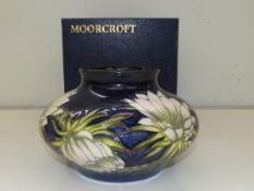 Moorcroft large squat vase, Queen of the Night pat