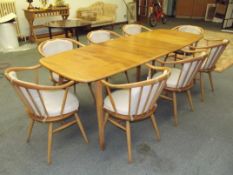 Ercol #510 slide leg Windsor dining table, rectang