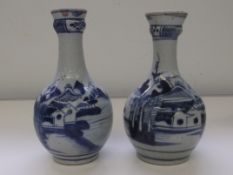 Pair of 18th century Chinese blue and white g