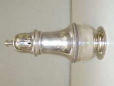 Art deco silver sugar caster, baluster form, Birmi