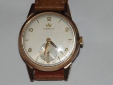 Marvin 9ct gold case wristwatch gold numbers and