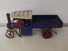 Mamod SW1 Steam Wagon in blue and white, height 18