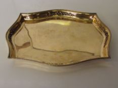 Edwardian Asprey gilt silver tray, shaped form wit