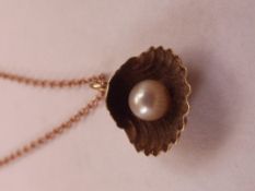 9 carat gold chain and pendant, the pendant in the