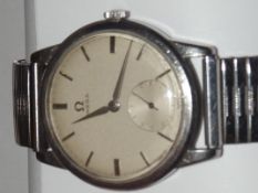 Omega manual wind wristwatch champagne dial with
