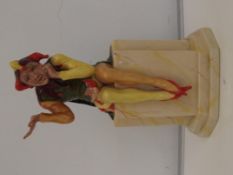 Carlton Ware Prototype figure of a seated Jester,
