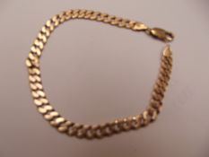 9ct gold curb bracelet 21cm 9.5 grams