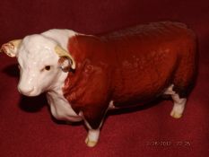 A Beswick Hereford Bull, Ch. of Champions 12cm hig